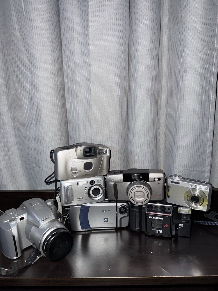 Vintage Digital Camera Bundle – Sony Cybershot Canon Casio Olympus Kodak Easyshare-image