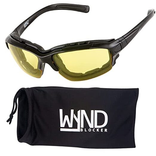 Motorcycle Riding Glasses Extreme Sports Wrap Black | Yellow Night Driving
