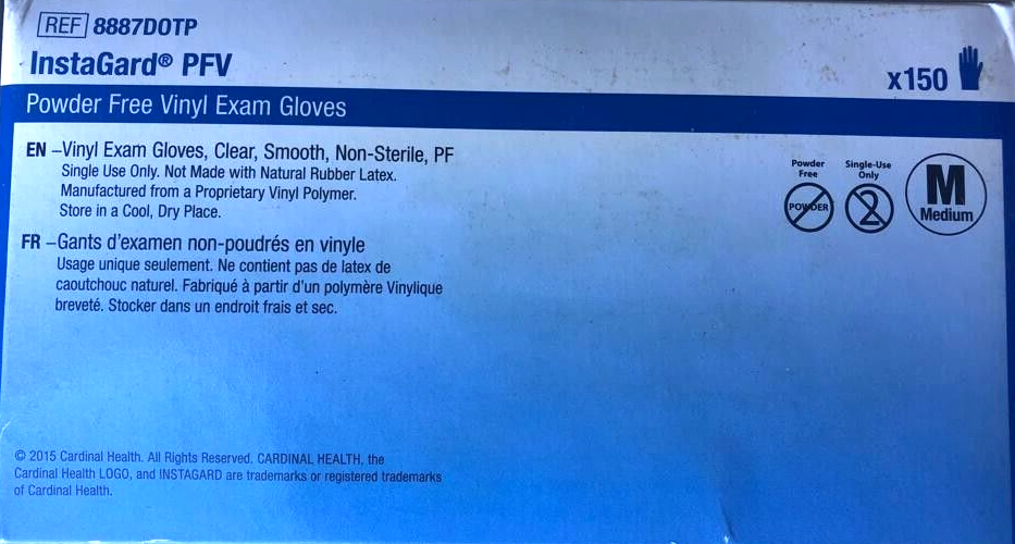 INSTAGARD 8887DOTP EXAM GLOVES Medium Non-Sterile Transparent 150/Bx