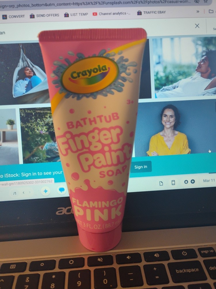 Crayola Flamingo Pink Bathtub Finger Paint Soap 3oz New