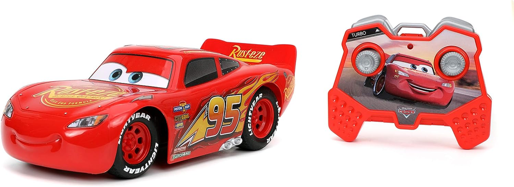 Jada Toys Pixar Cars 1:24 Lightning Mcqueen RC Remote Control Car 2.4 Ghz Red To