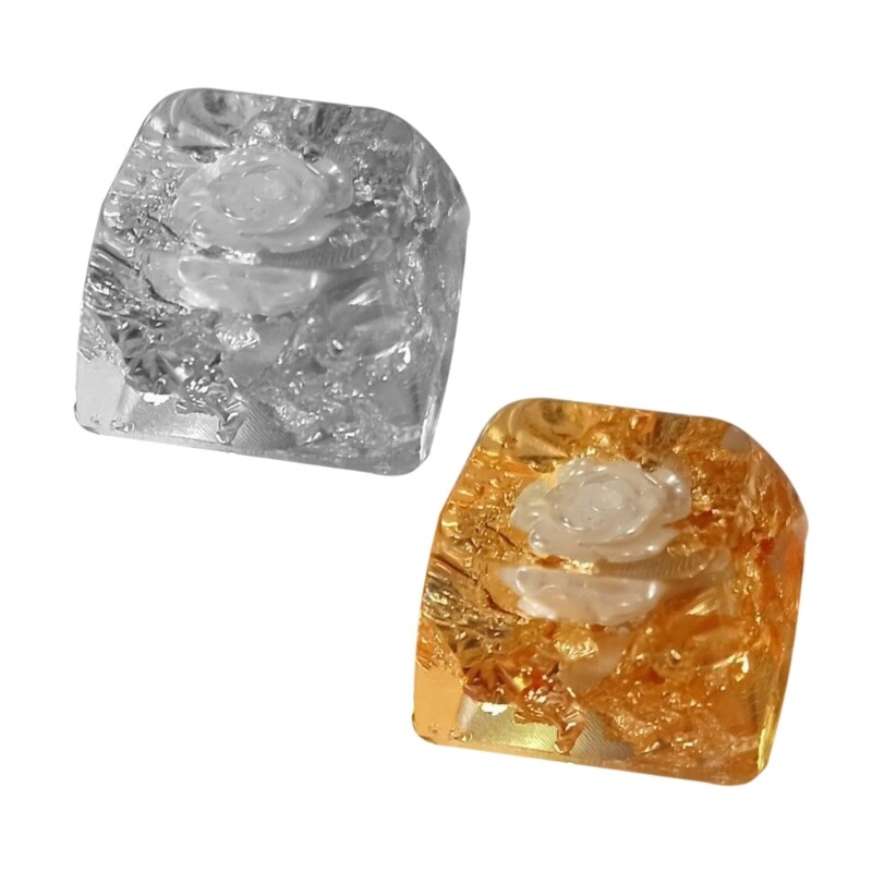 OEM Camellia Flower Resin Mechanical Keyboard Keycaps for Custom Builds