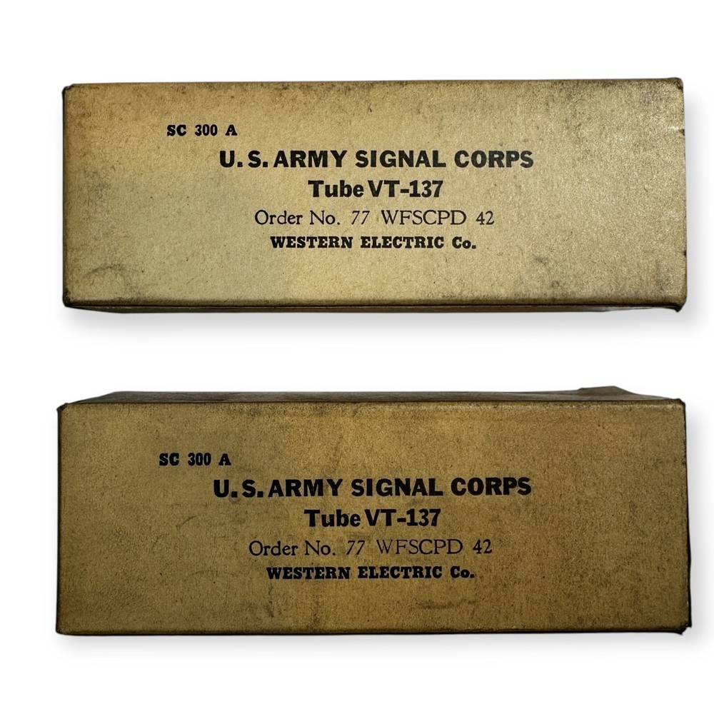 NOS NIB Signal Corps Tubes x2  VT-137 1626 RCA/Western Electric WWII