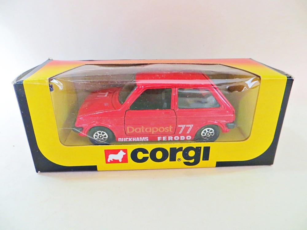 Vintage Corgi 614 British Leyland Mini Metro Datapost Racing Car 77 MIB Boxed