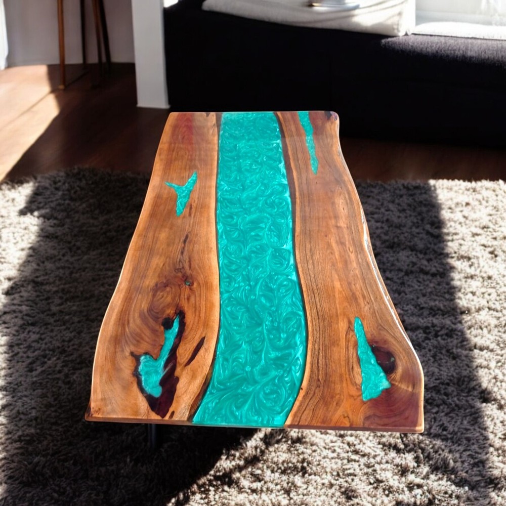 Epoxy Dining Table Live Edge Wood Modern Art River Countertop Furniture Decors
