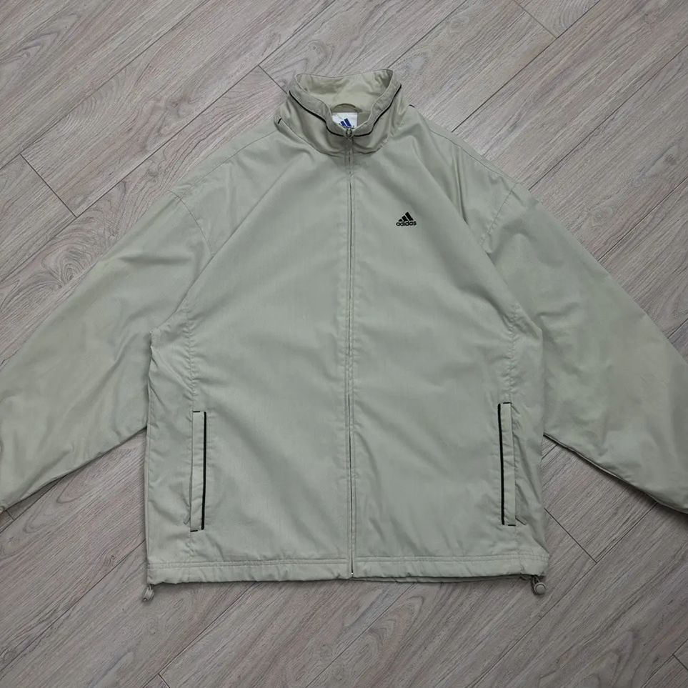 Vintage Y2K Adidas Retro Beige Lined Full-Zip Jacket 00s