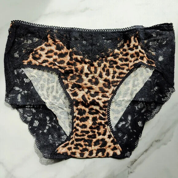 Soma Embraceable Signature Lace Hipster Panty Divine Leopard Mini Nude SZ S/M/L
