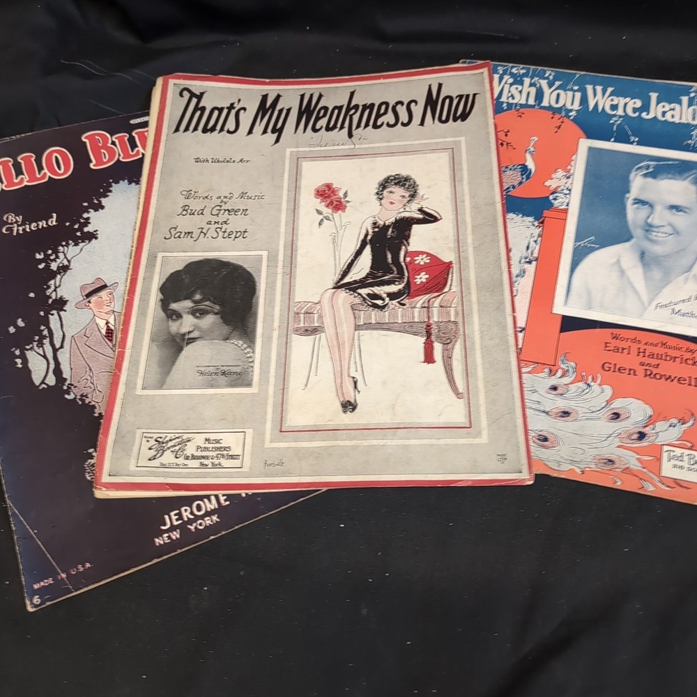 Vintage Sheet Music 1920's That's My Weakness Now Wish You Were Jealous Of Me...