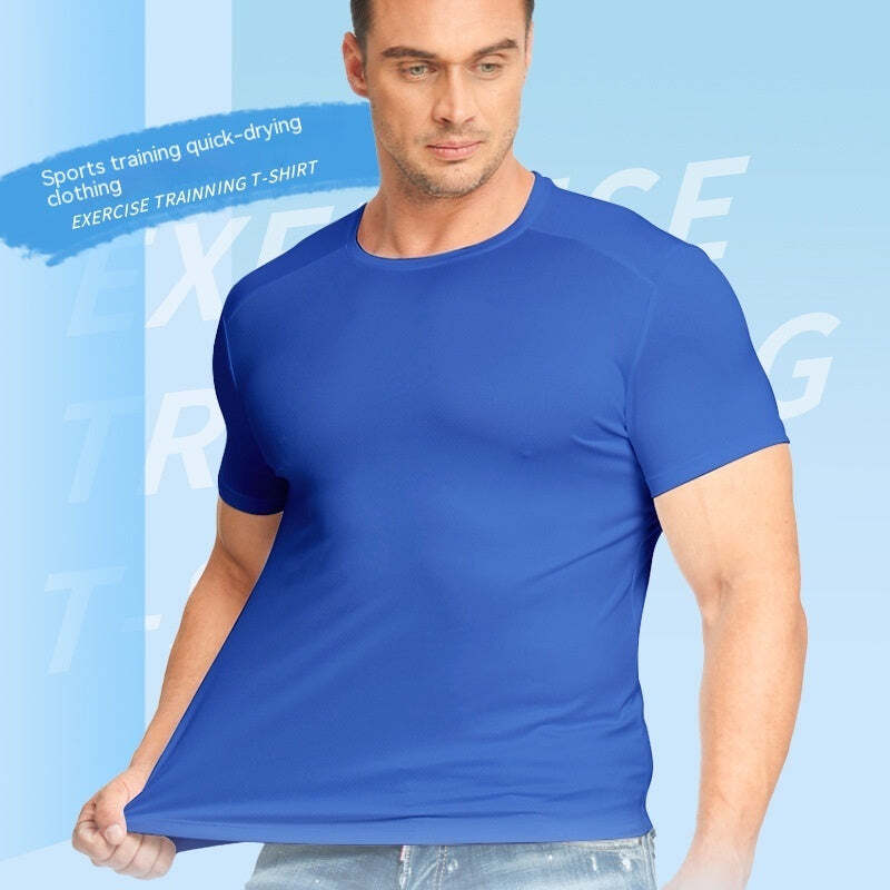 Men's Short-sleeved round neck  Plus Size Sports Running Quick Drying Tshirt