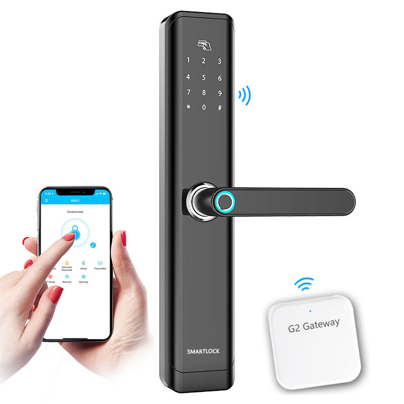 Smart Biometric Fingerprint Apartment Door Lock with APP and Password Access-image