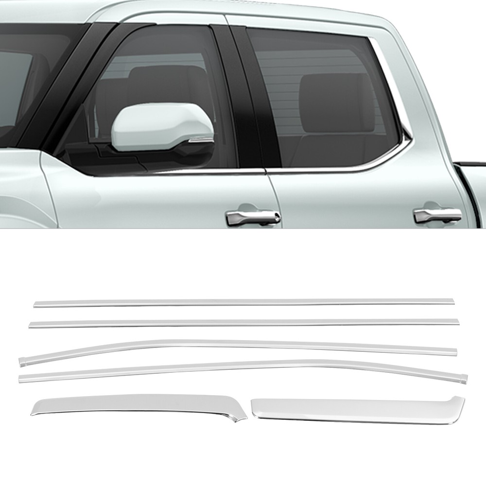 Door Window Sill Molding Panel Trim For Toyota Tundra 2022-2024 Left+Right Side