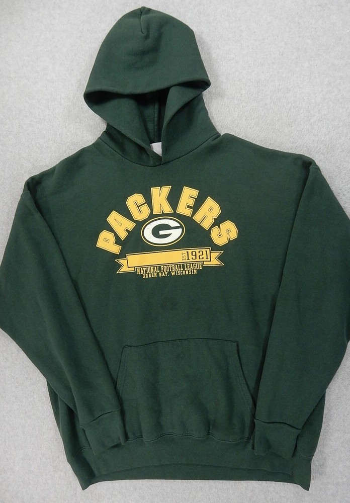 Green Bay Packets NFL Game Day Sideline Hoodie Sweatshirt (Men's Large) Green