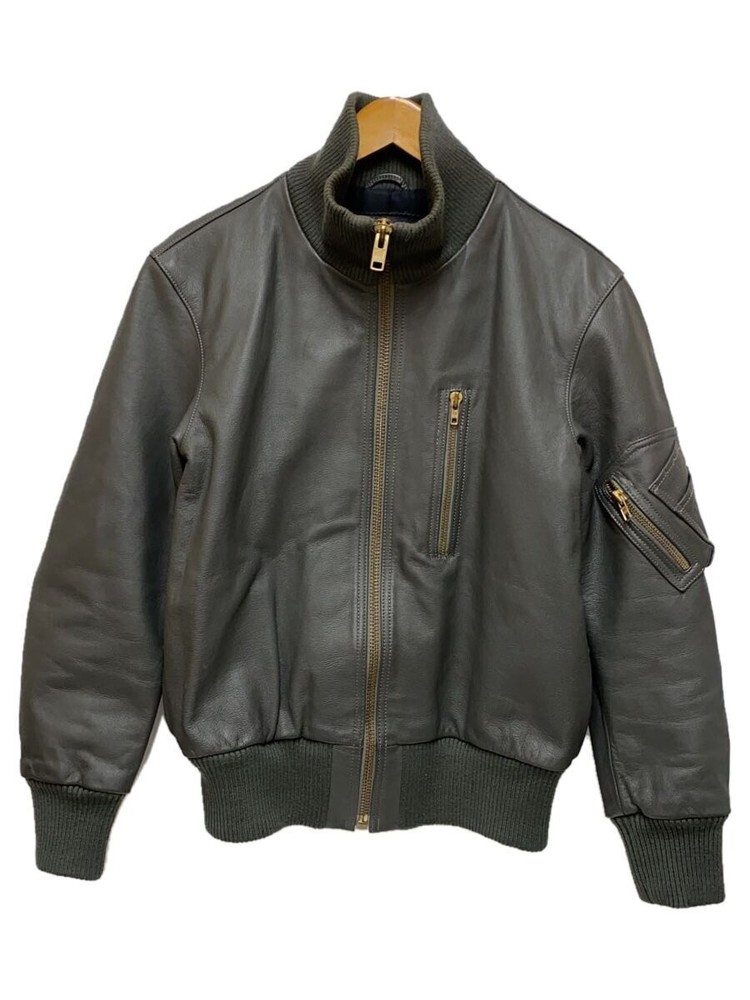 Morgan Products Men's Gray Leather Blouson Jacket Plain Style 1296