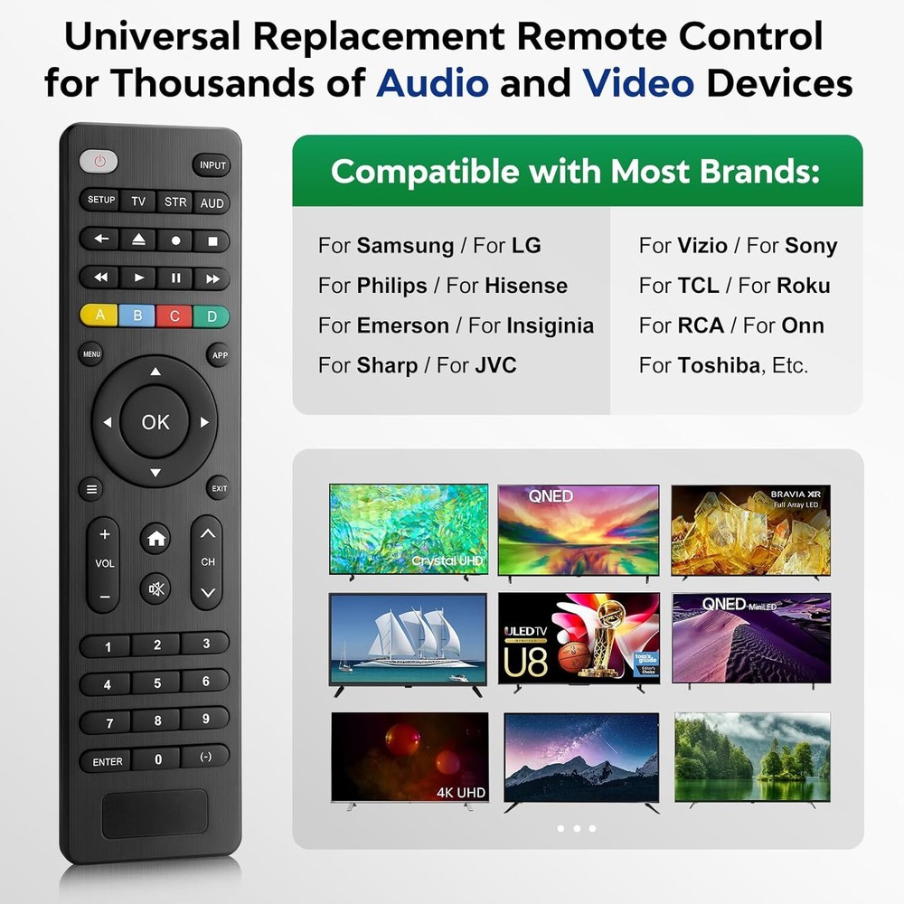 Universal Remote - For Most Major Brands, Streaming Players, and Sound Bars