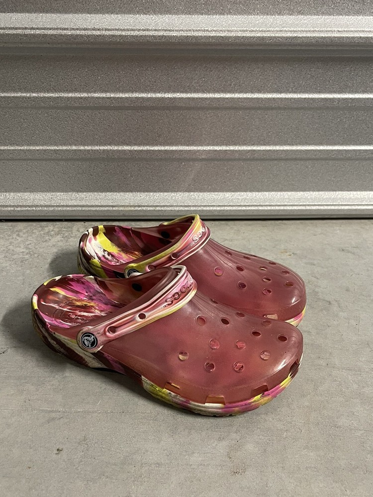 Crocs Unisex Adult Women 10 Mens 8 Classic Translucent Marbled Clog Comfort EUC