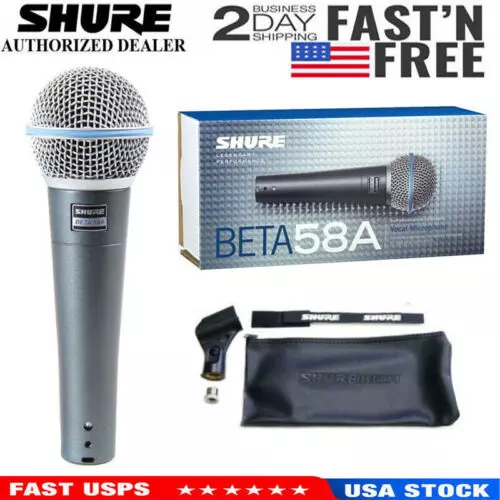 Shure Beta58A Supercardioid Dynamic Vocal Microphone FAST USPS SHIPPING