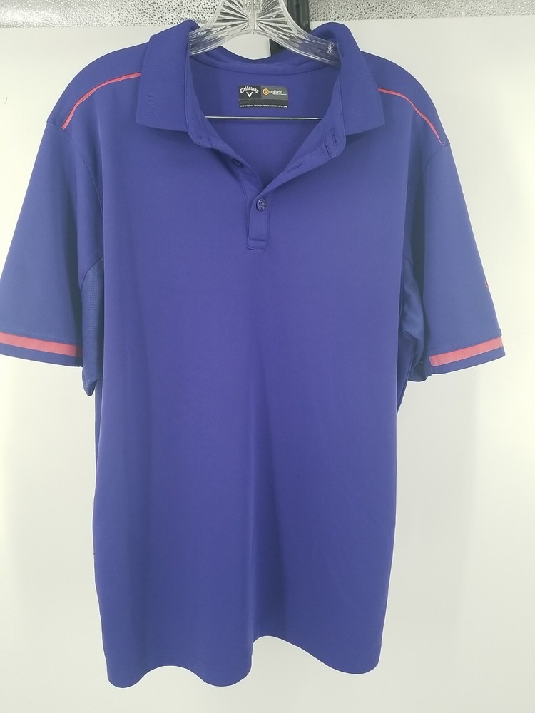 Callaway Golf Men's Polo Shirt Opti Dri Blue/purple Short Sleeve Quick Dry Large
