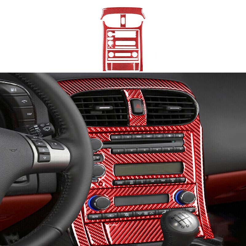 For Chevrolet Corvette C6 Type D Carbon Fiber Red Central Control Panel Cover