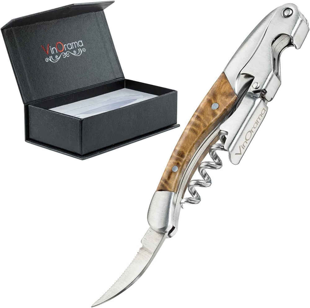 Waiters Corkscrew Wine Opener Rosewood Handle 3-In-1 Beer Bottle Opener and Foil