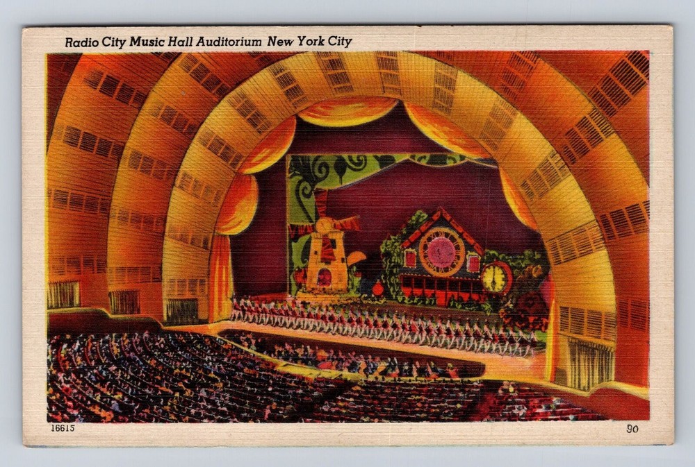 New York City NY, Radio City Music Hall Auditorium Vintage Souvenir Postcard
