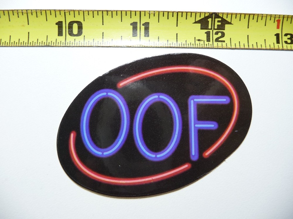 OOF REACTION CARTOON NEON STYLE STICKER DECAL COLORFUL FUNNY