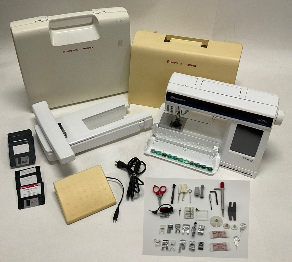 Husqvarna Viking Designer 1 Sewing Machine with Embroidery Arm Sold As-Is