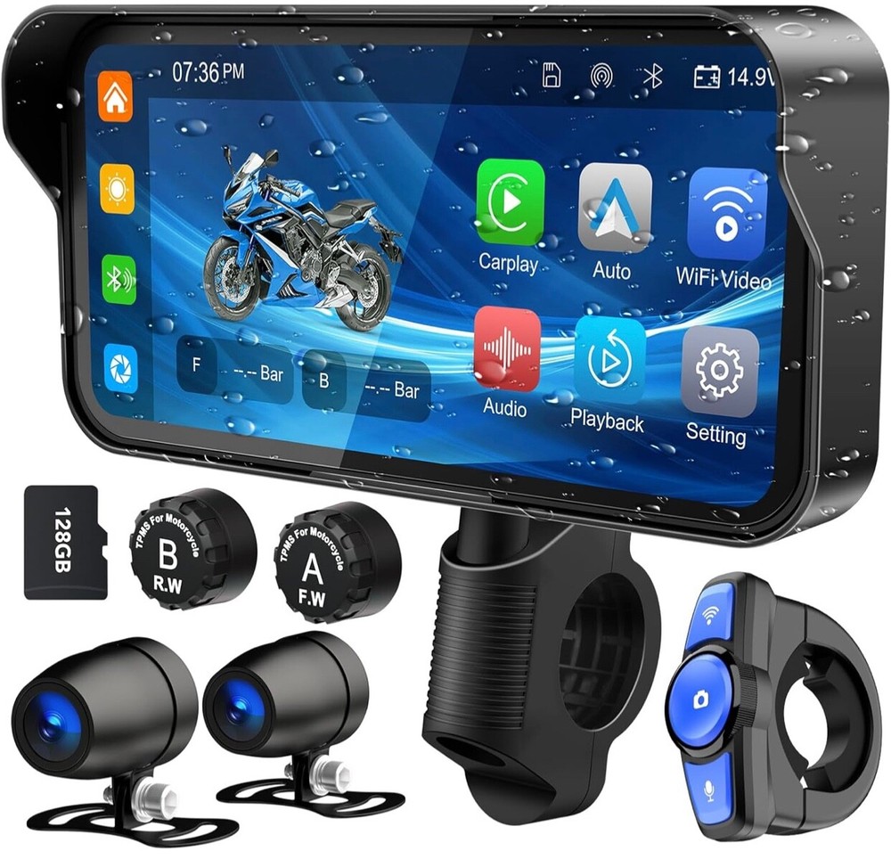 WEUASTE Motorcycle DVR, Motorcycle Dash Cam, 6.25