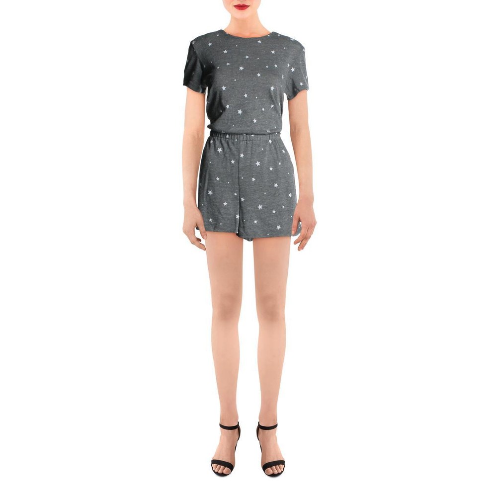 Alternative Womens Gray Jersey Stars Daytime Romper S  1078