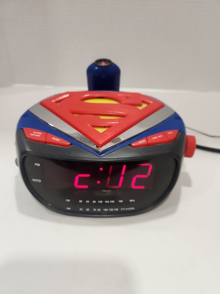 Superman Projector Am/fm Clock Radio Tested And Working