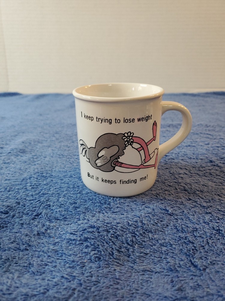 Vintage House of Lloyd Coffee Mug Trying To Lose Weight But It Finds Me 8 oz '85