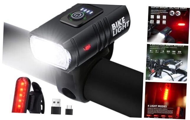 1600 Lumen USB Rechargeable LED Bike Light Strip with 6 Modes for Night Riding