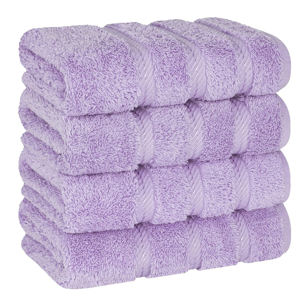 Luxury 4-Piece 600 GSM Turkish Cotton Hand Towel Set in Lilac