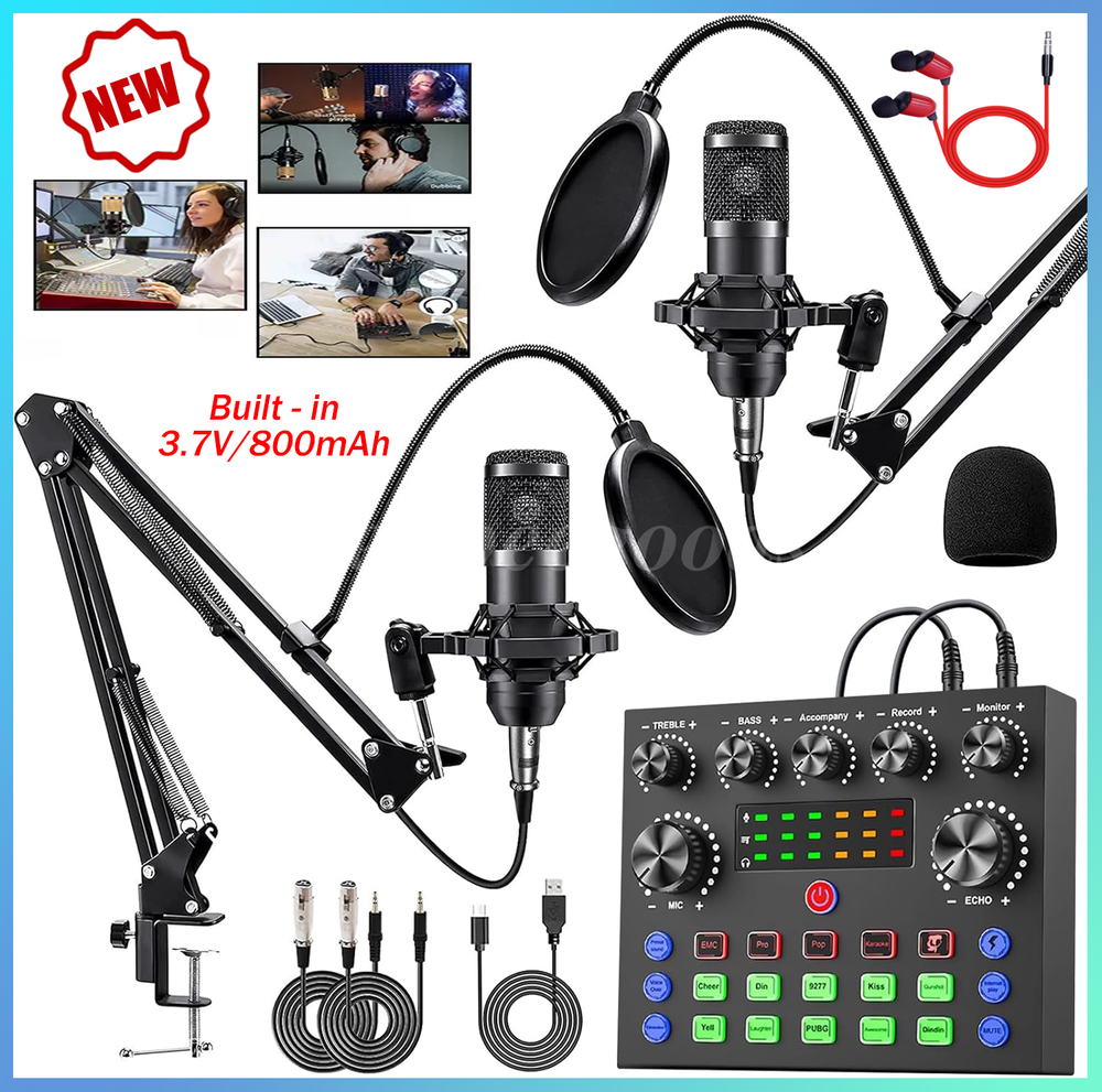 Complete Home Studio Recording Kit Mixer Condenser Microphone Music Podcast NEW