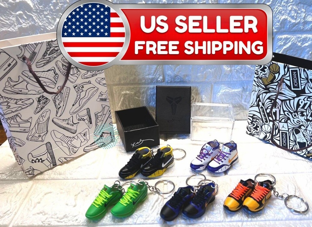 Mini Kobe Black Mamba Sport Sneakers Shoe Keychain With or without Box, With Bag