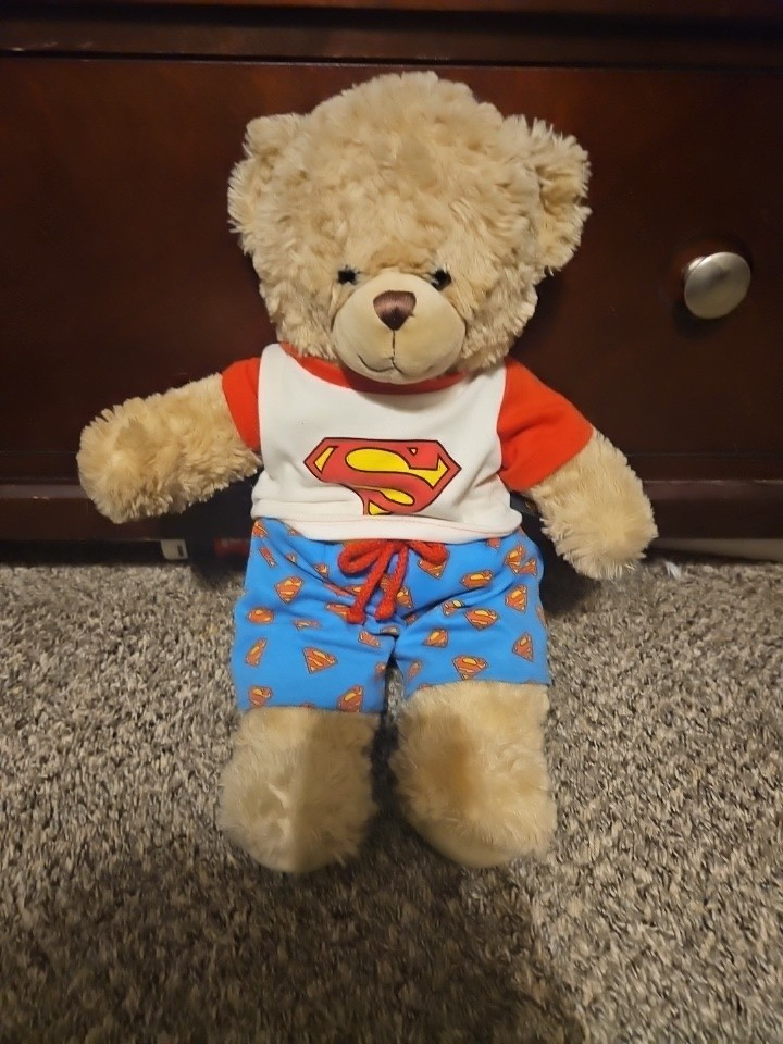 Build A Bear Wearing Superman Pajamas