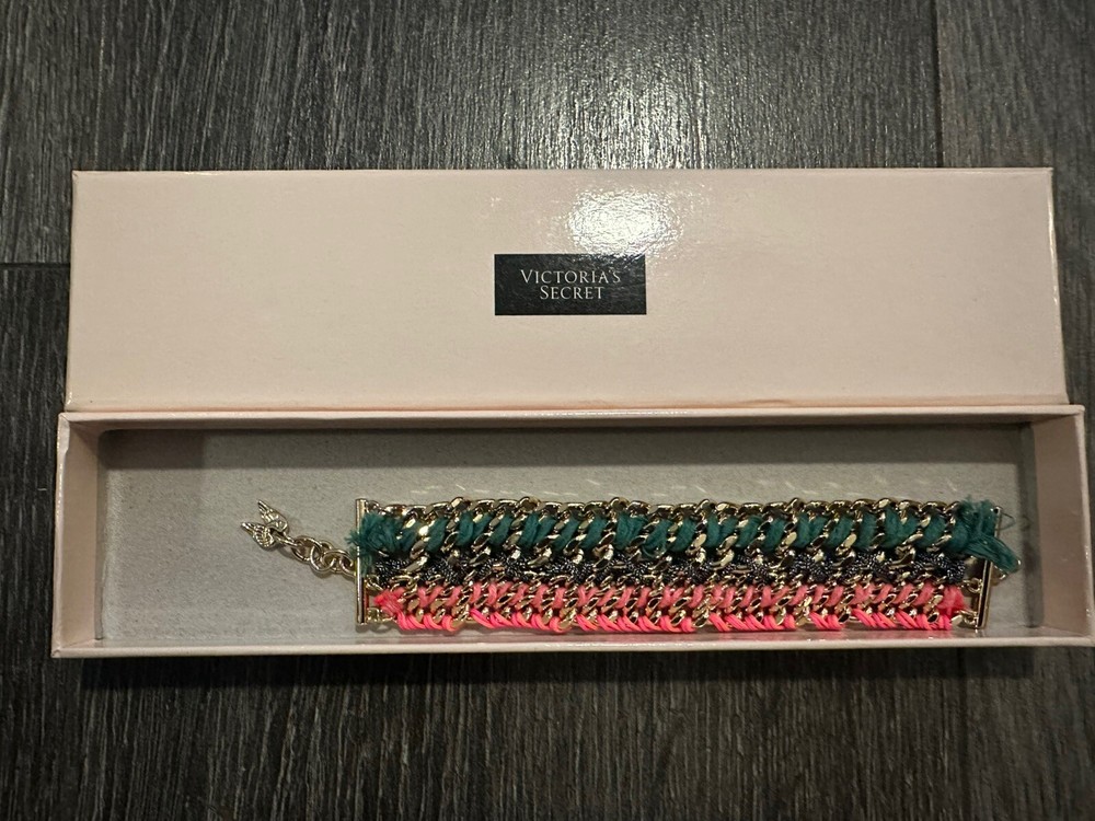 Victoria's Secret Gold Multi Color Gold Chain Key Fob Key Chain