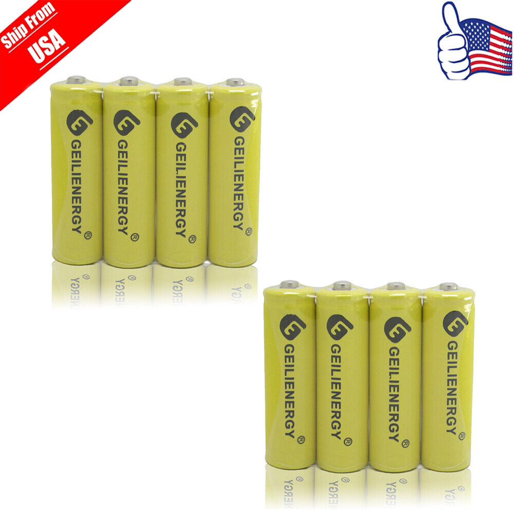 8pcs AA 2A Size 1.2V Ni-CD Rechargeable Batteries For Solar Lights Lawn Lamp NEW