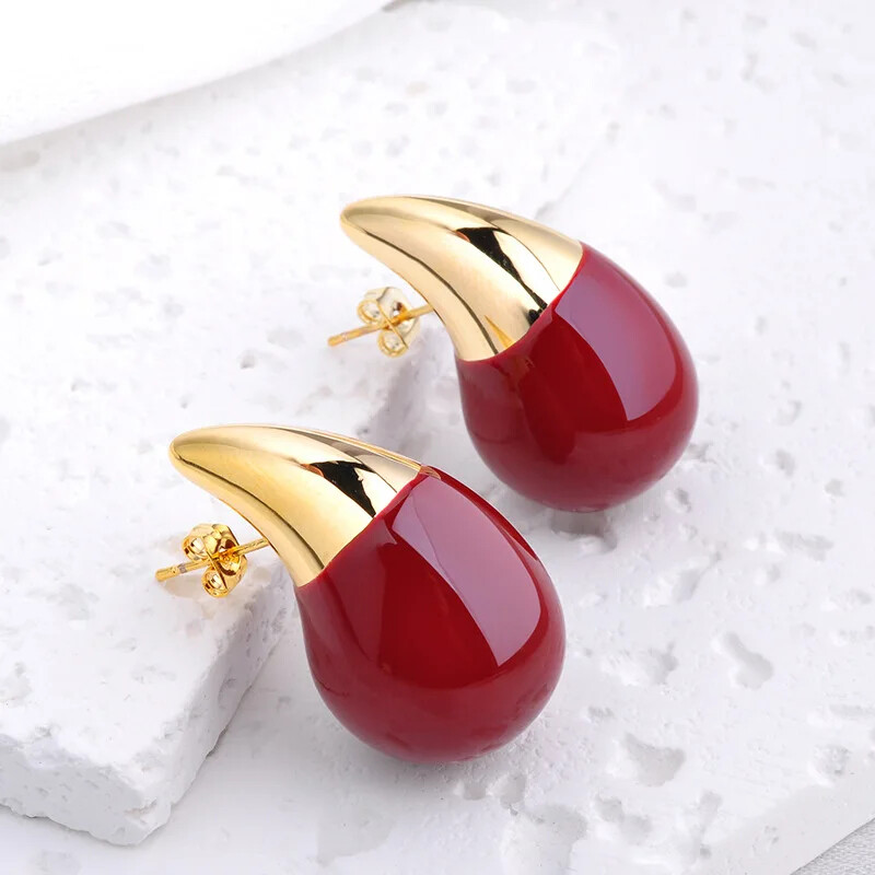 Fashion Senior Sense Drop Glaze Drop Earrings Personality Temperament Suitable F