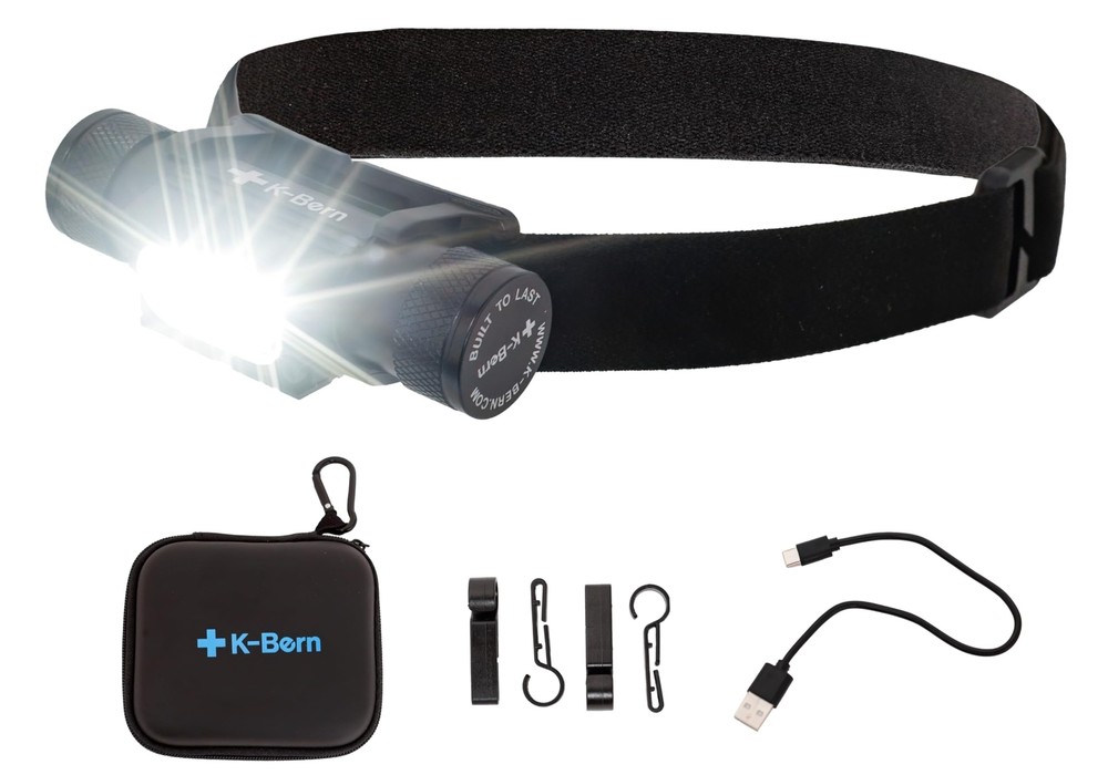 K-Bern Rechargeable Headlamp. 1500 Lumen, Ultra Bright Head Lights for Forehe...