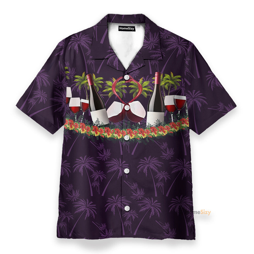 Paradise Red Wine Mens Buttons Up Shirts   Hawaiian Shirt