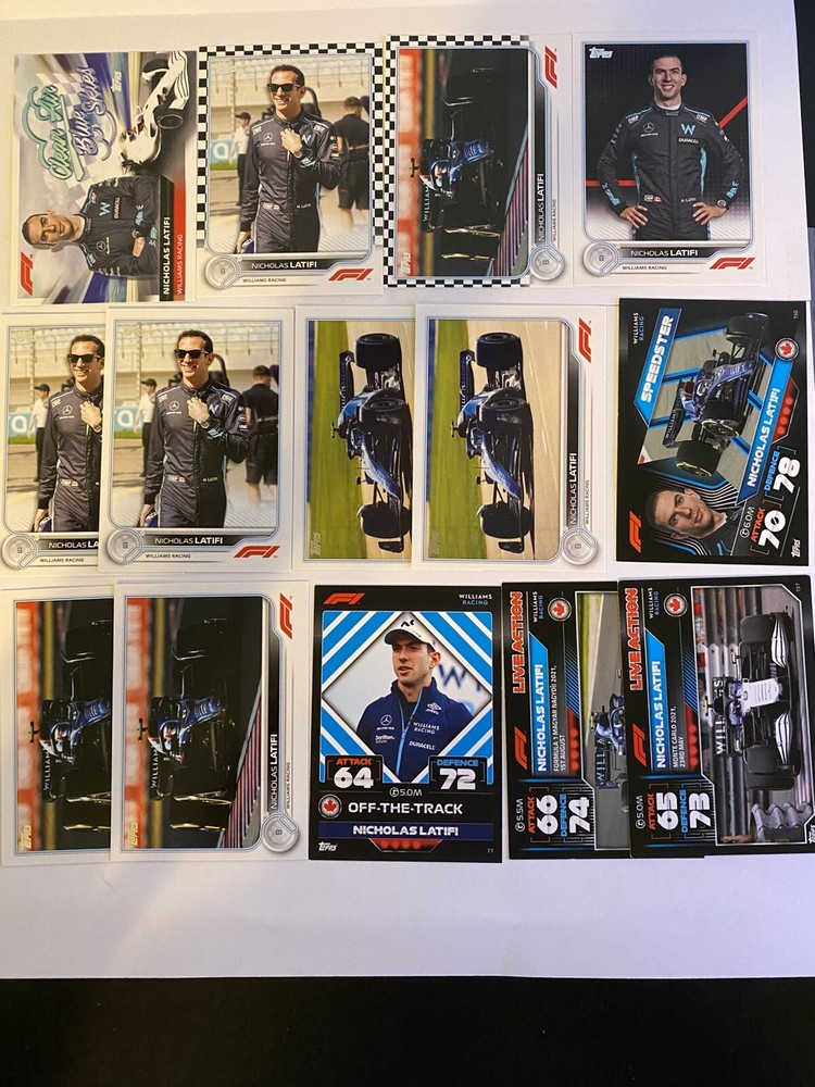 13x Lot Nicholas Latifi For 1 Topps 2022 Insert Checkered and Match attax