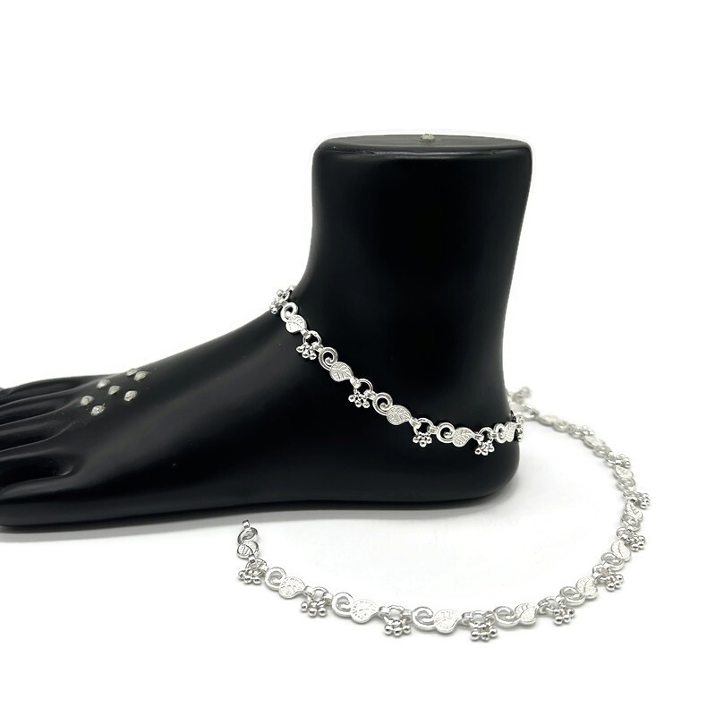 925 Sterling Silver Anklet Payal for Brides and Everyday Wear-image