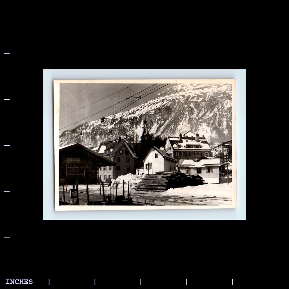 Vintage Photo MOUNTAIN LANDSCAPE SNOW WINTER SCENE ST. MORITZ SWITZERLAND