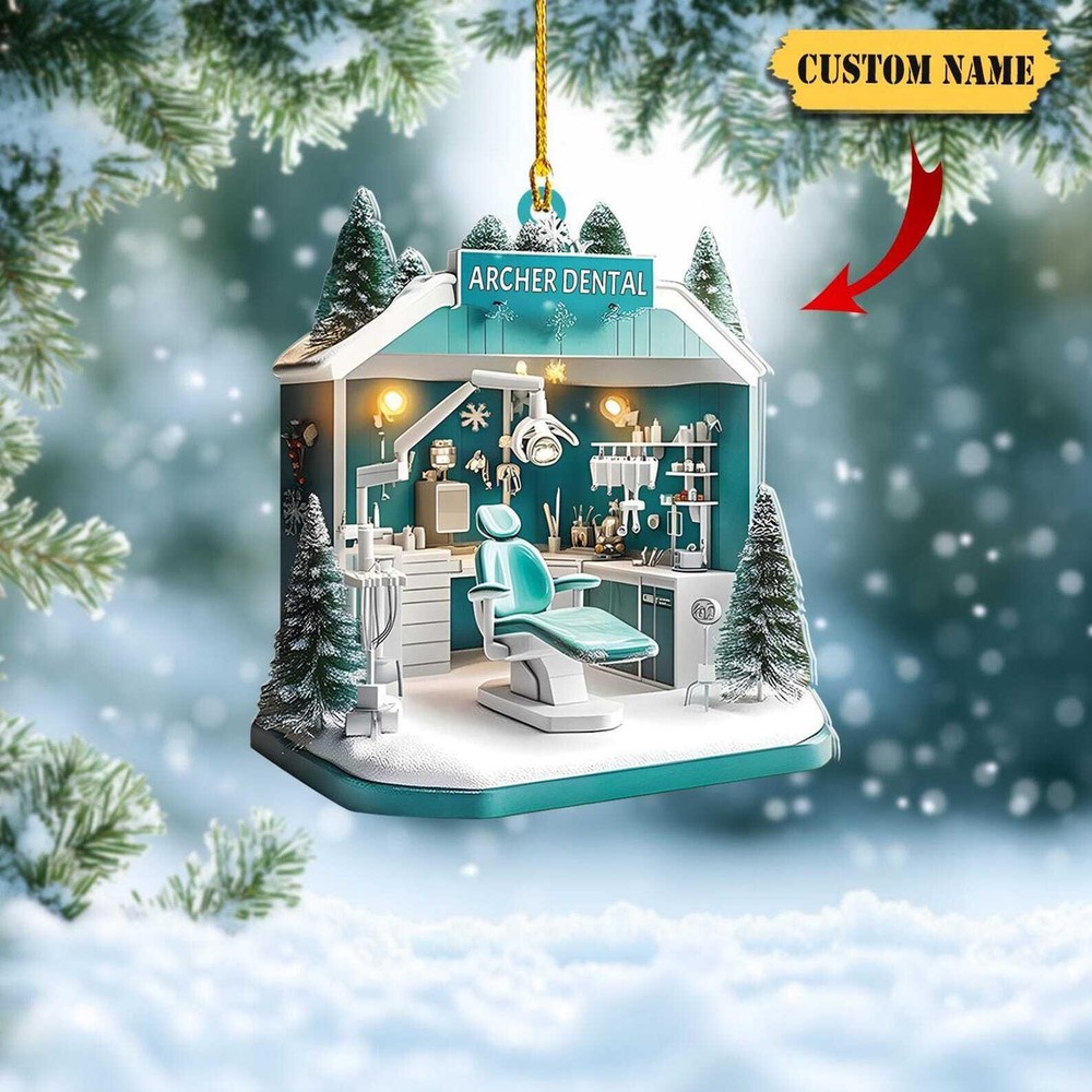 Personalized Dental 2d Flat Printed Acrylic Ornament Not 3d Dental Hygiene