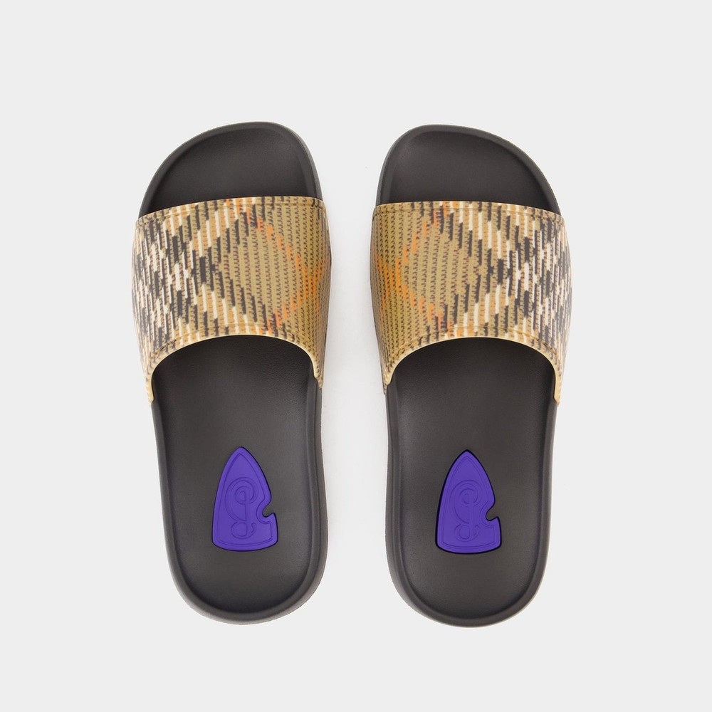 BNWT Burberry Archive Check Men's Sandals Slides Sand Check Size 43 US 10