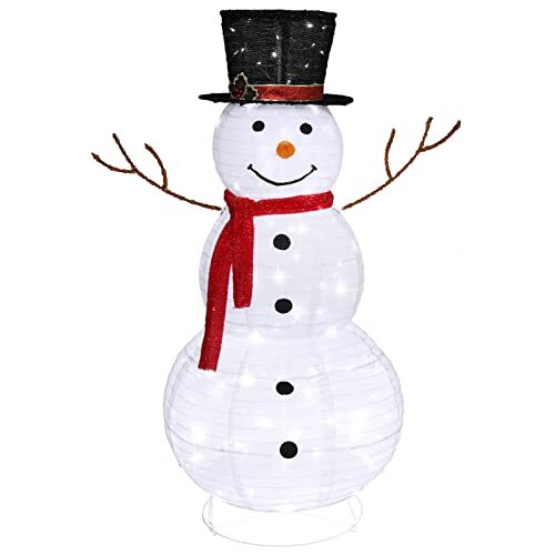 Snowman Outdoor Christmas Decorations with 90 LED 4FT Snowman-Bare Branches