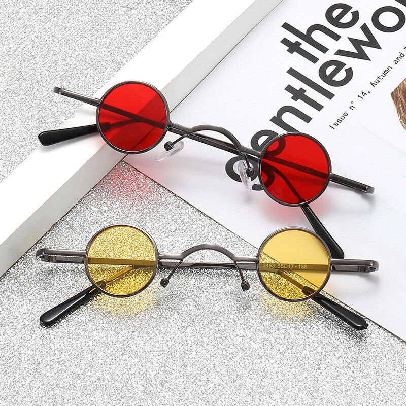 Super Small Round Frame Retro Sunglasses For Men Women Prince Glasses Hip Hop Su