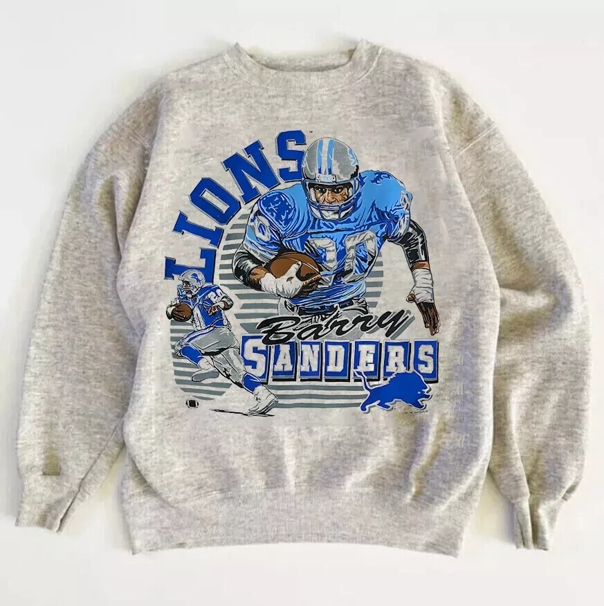 Detroit Lions Barry Sanders Graphic Unisex Reprint Sweatshirt Men Women