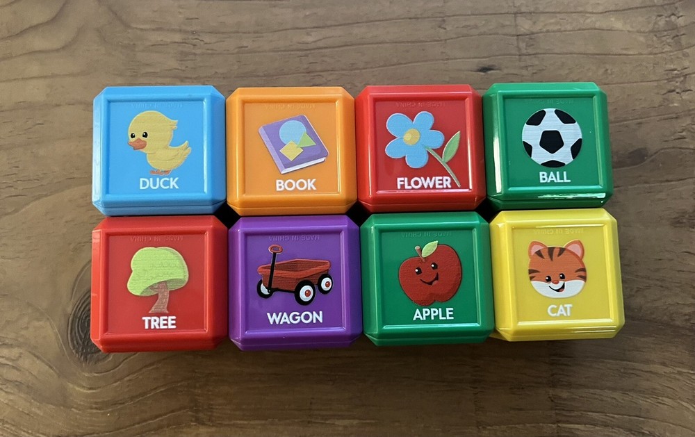 Fisher Price Laugh And Learn First Words 8 Blocks ONLY COMPLETE Set Replacement