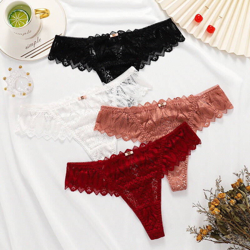 4 Pcs Lot Sexy Womens Lace Panties Brief G strings Thongs Underwear Lingeries